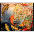 Oil painting Nine fish painting